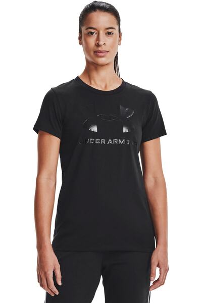 تیشرت اسپرت یقه گرد چاپ دار زنانه مشکی برند Under Armour
