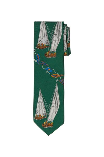 کراوات طرح قایق مردانه سبز تیره برند BROOKS BROTHERS