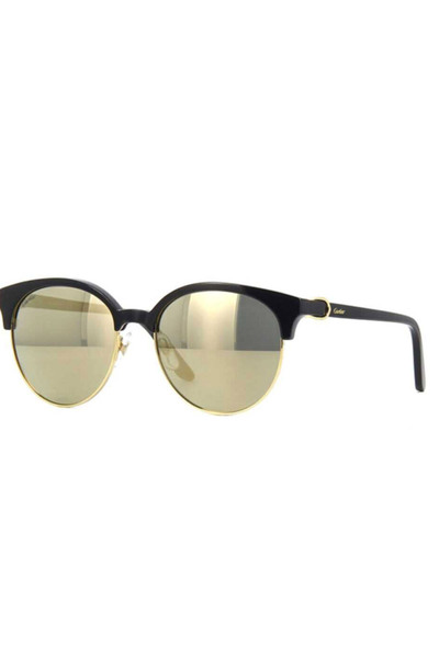 عینک آفتابی زنانه مدل Ct0126s 002 مشکی طلایی برند Cartier 