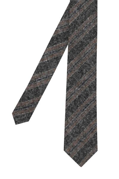 کراوات پشمی راه راه مردانه خاکستری برند W Collection 