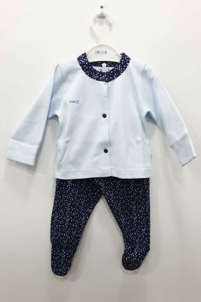 ست لباس خواب نوزاد یونیسکس سرمه ای آبی برند Bahar Bebe